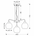 VERTON lampa wisząca chromowy 3x40W E27 klosz chromowy 33-48509 Candellux