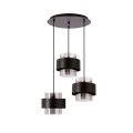 Spiega lampa wisząca talerz czarny 3x60W E27 klosz dymiony 33-47144 Candellux