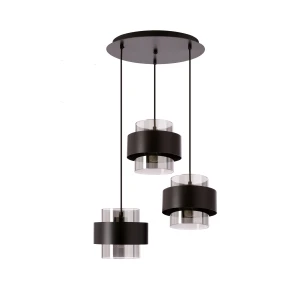 Spiega lampa wisząca talerz czarny 3x60W E27 klosz dymiony 33-47144 Candellux