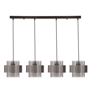 Spiega lampa wisząca czarny+satyna nikiel 4x60W E27 klosz dymiony 34-47175 Candellux