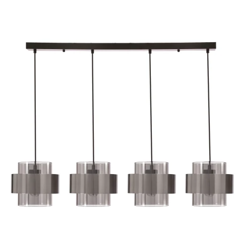 Spiega lampa wisząca czarny+satyna nikiel 4x60W E27 klosz dymiony 34-47175 Candellux