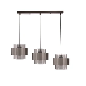 Spiega lampa wisząca czarny+satyna nikiel 3x60W E27 klosz dymiony 33-47151 Candellux