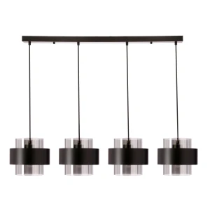 Spiega lampa wisząca czarny 4x60W E27 klosz dymiony 34-47182 Candellux