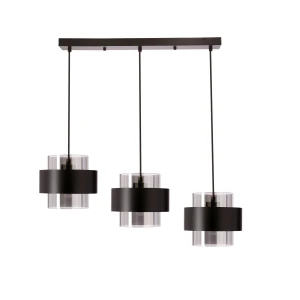 Spiega lampa wisząca czarny 3x60W E27 klosz dymiony 33-47168 Candellux