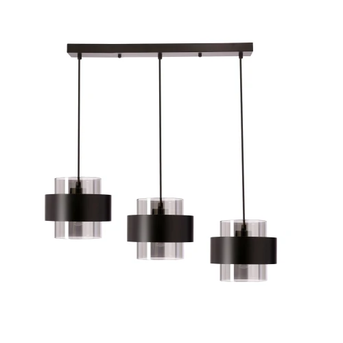 Spiega lampa wisząca czarny 3x60W E27 klosz dymiony 33-47168 Candellux
