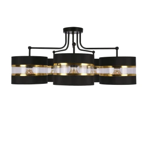 Andy lampa wisząca czarny 5x40w e27 abażur czarny+złoty 35-06158 Candellux