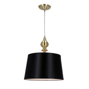 Prima gold lampa wisząca złoty satynowy 1x60w e27 abażur czarny 31-09241 Candellux