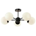Calari lampa wisząca 5x40W E14 czarna z białymi kloszami elegancka klasyczna oprawa oświetleniowa do salonu jadalni kuchni sypialni styl retro 35-37466 Candellux