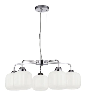 CROMADO lampa wisząca chromowy 5x60W E27 klosz biały 35-49568 Candellux