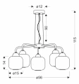 CROMADO lampa wisząca chromowy 5x60W E27 klosz biały 35-49568 Candellux