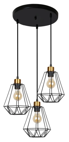 Primo lampa wisząca talerz czarny+złoty 3x60w e27 klosz czarny 33-06172 Candellux
