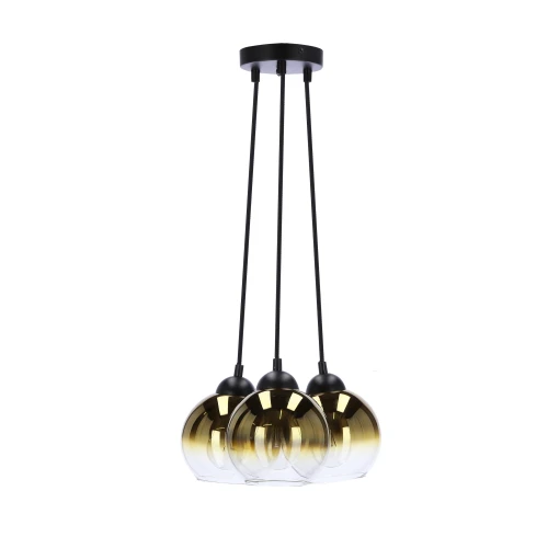 Nubia lampa wisząca czarny 3x60w e27 klosz złoty 33-16416 Candellux