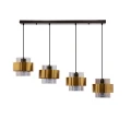 Spiega lampa wisząca czarny+mosiężny 4x60w e27 klosz dymiony 34-09517 Candellux