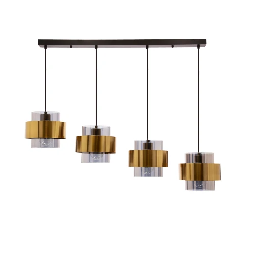 Spiega lampa wisząca czarny+mosiężny 4x60w e27 klosz dymiony 34-09517 Candellux