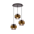 Spiega lampa wisząca talerz czarny+mosiężny 3x60w e27 klosz dymiony 33-09500 Candellux