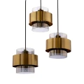 Spiega lampa wisząca talerz czarny+mosiężny 3x60w e27 klosz dymiony 33-09500 Candellux