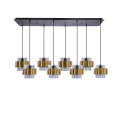 Spiega lampa wisząca czarny+mosiężny 8x60w e27 klosz dymiony 38-09524 Candellux