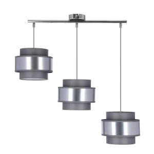 Hare lampa wisząca chromowy 3x60w e27 abażur szary+srebrny 33-18502 Candellux