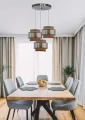 Hare lampa wisząca chromowy talerz 3x60w e27 abażur szary+srebrny 33-18496 Candellux