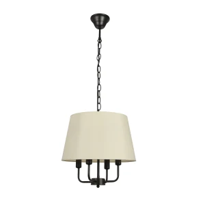 Pasteri lampa wisząca czarny matowy 4x40w e14 abażur beżowy 31-01368 Candellux