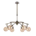 Lentini lampa wisząca patynowy 6x40w g9 klosz bursztynowy 36-16386 Candellux