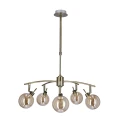 Lentini lampa wisząca patynowy 5x40w g9 klosz bursztynowy 35-16331 Candellux