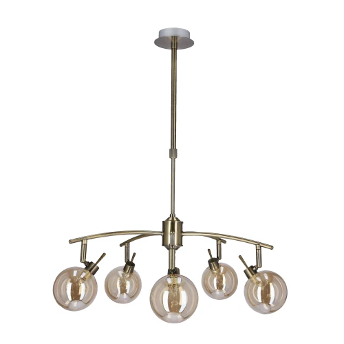 Lentini lampa wisząca patynowy 5x40w g9 klosz bursztynowy 35-16331 Candellux