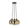 Trio lampa wisząca czarny 3x60w e27 klosz złoty 33-11961 Candellux