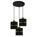 Assam lampa wisząca talerz czarny+złoty 3x60w e27 abażur czarny+złoty pasek 33-17468 Candellux