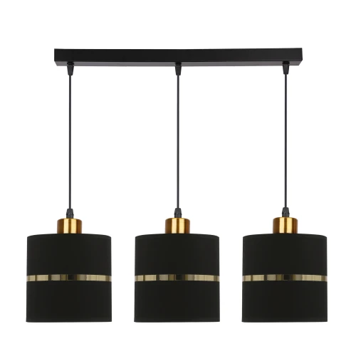 Assam lampa wisząca czarny+złoty 3x60w e27 abażur czarny+złoty pasek 33-17451 Candellux