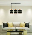 Assam lampa wisząca czarny+złoty 3x60w e27 abażur czarny+złoty pasek 33-17451 Candellux