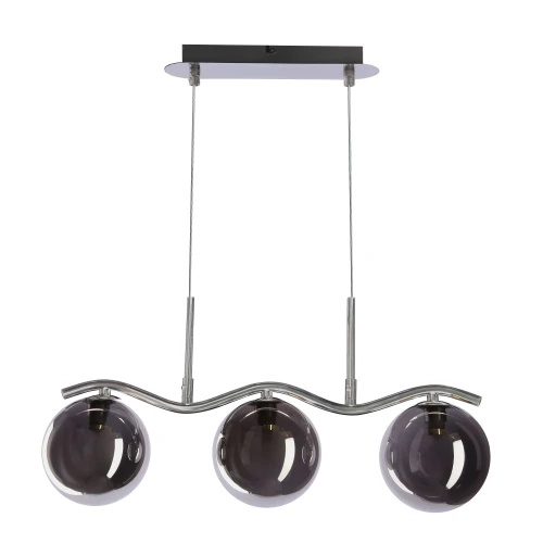 LUMOS lampa wisząca 3x20W G9 chrom klosze szklane 14 cm grafitowe nowoczesna elegancka oprawa oświetleniowa salon jadalnia kuchnia glamour 33-44235 Candellux
