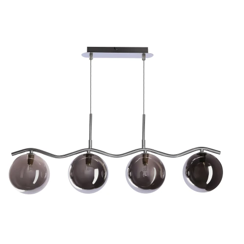 LUMOS lampa wisząca 4x20W G9 chrom klosze szklane  grafitowe nowoczesna elegancka oprawa oświetleniowa salon jadalnia sypialnia glamour 34-44266 Candellux