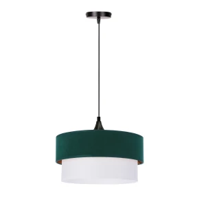 Sinagra lampa wisząca czarny 1x60 e27 abażur duo 35+30 but.zieleń\zloto+ biały 31-19691 Candellux