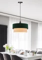 Sinagra lampa wisząca czarny 1x60 e27 abażur duo 35+30 but.zieleń\zloto+ biały 31-19691 Candellux