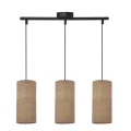 Ballo lampa wisząca czarny 3x60 e27 abażur orzechowy 33-19745 Candellux