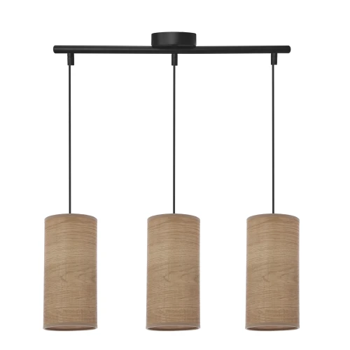 Ballo lampa wisząca czarny 3x60 e27 abażur orzechowy 33-19745 Candellux