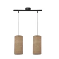 Ballo lampa wisząca czarny 2x60 e27 abażur orzechowy 32-19738 Candellux