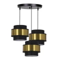 Prestige lampa wisząca czarny talerz 3x40w e27 abażur czarny+złoty 33-17949 Candellux