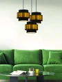 Prestige lampa wisząca czarny talerz 3x40w e27 abażur czarny+złoty 33-17949 Candellux