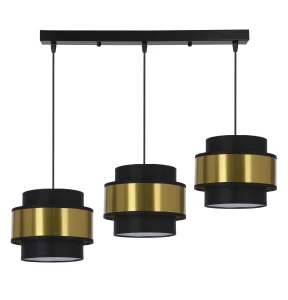 Prestige lampa wisząca czarny 3x40w e27 abażur czarny+złoty 33-17932 Candellux