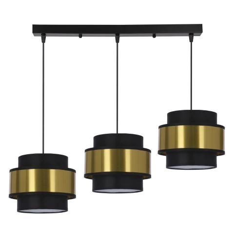 Prestige lampa wisząca czarny 3x40w e27 abażur czarny+złoty 33-17932 Candellux