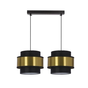 Prestige lampa wisząca czarny 2x40w e27 abażur czarny+złoty 32-17925 Candellux
