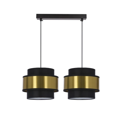Prestige lampa wisząca czarny 2x40w e27 abażur czarny+złoty 32-17925 Candellux