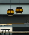 Prestige lampa wisząca czarny 2x40w e27 abażur czarny+złoty 32-17925 Candellux