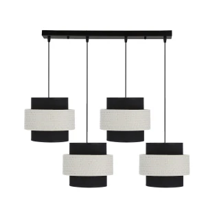 Benta lampa wisząca czarny 4x40w e27 abażur czarny+kremowy 34-17840 Candellux