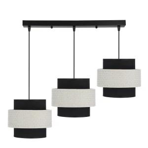 Benta lampa wisząca czarny 3x40w e27 abażur czarny+kremowy 33-17826 Candellux