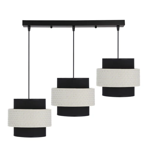 Benta lampa wisząca czarny 3x40w e27 abażur czarny+kremowy 33-17826 Candellux