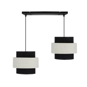 Benta lampa wisząca czarny 2x40w e27 abażur czarny+kremowy 32-17802 Candellux