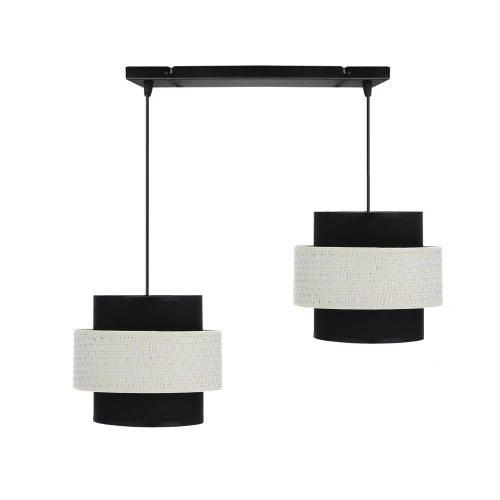 Benta lampa wisząca czarny 2x40w e27 abażur czarny+kremowy 32-17802 Candellux